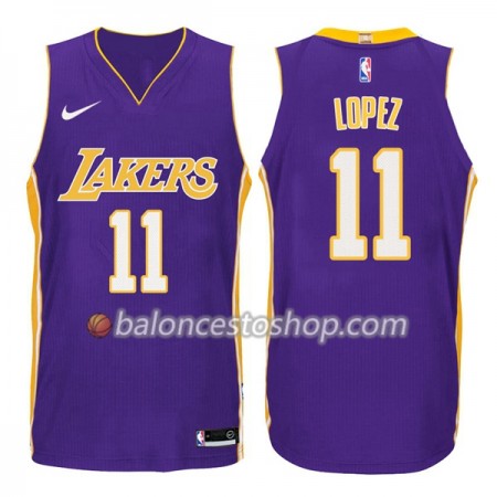 Camiseta Hombre NBA Los Angeles Lakers Brook Lopez 11 Nike 2017-18 Violeta Swingman